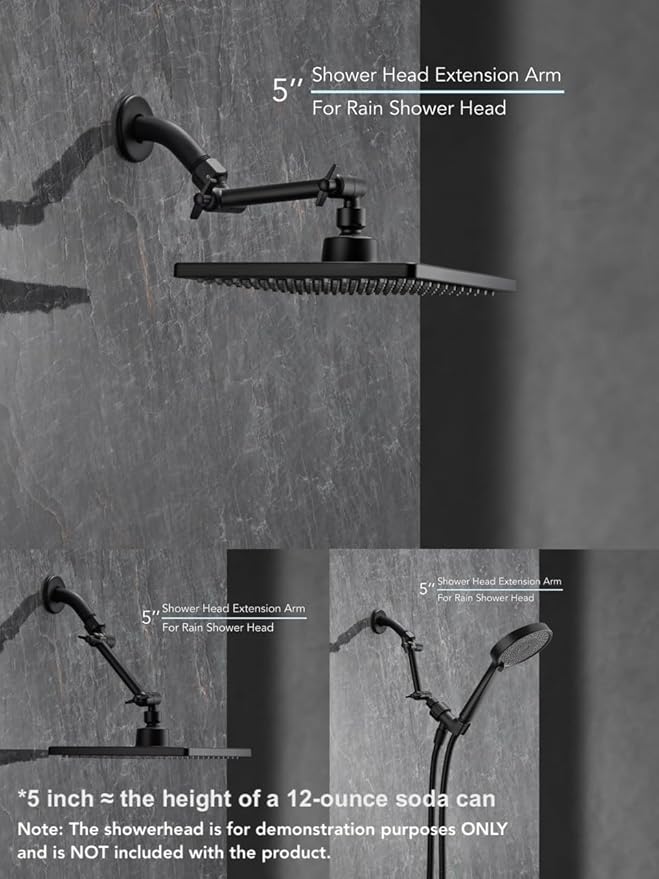 5 Inch Adjustable Shower Head Extension Arm - Image 2
