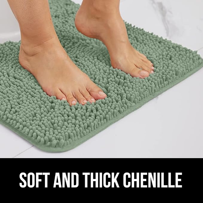 GORILLA GRIP Bath Rug Mat 48x24, Soft Absorbent Chenille, Quick Dry Microfiber - Image 3