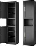 Tall Narrow Storage Cabinet 66.93" H Tall Bathroom Cabinet Metal Pantry Cabinets by Ckzbx