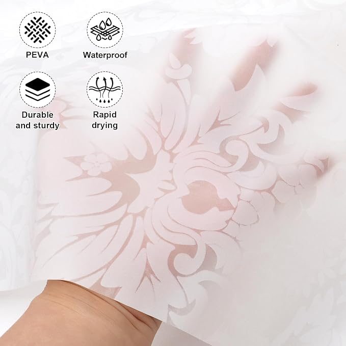 PEVA Shower Curtain, 72 x 72 Water Repellent Premium Bathroom Shower Curtain - Image 3