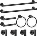 Matte Black Towel Bar Set 10 Pieces Bathroom Hardware Accessories Set Towel by SOAEZ