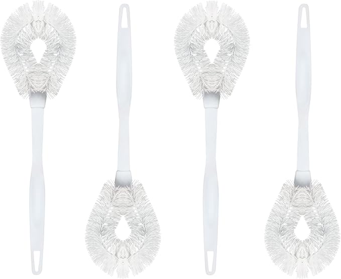 LOLA Toilet Bowl Brush w/Curved Head, 4 Pack, Coated Wire, Durable Poly Bristles by LolaProducts