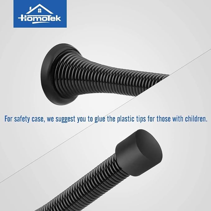 HOMOTEK 52 Pack Black Spring Door Stops, 3-1/8" Heavy Duty Door Stop - Image 5