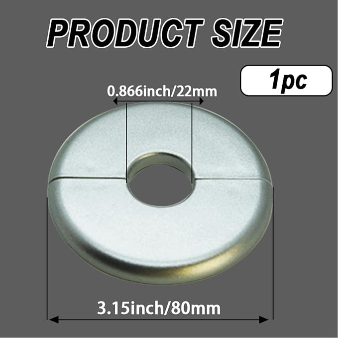 1 Piece ABS Wall Split Flange Round Self-Adhesive Escutcheon Plate Cover - Image 2