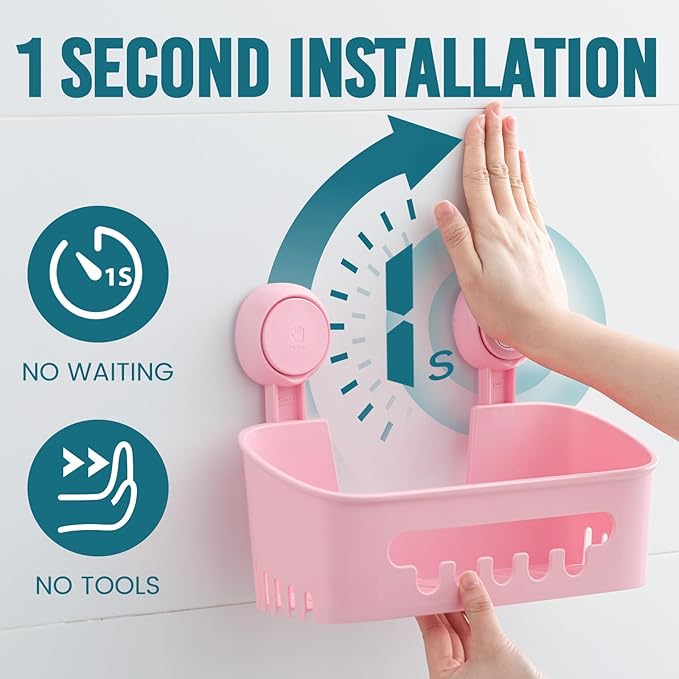 TAILI Shower Caddy Suction Cup 2 Pack, Heavy Duty Bathroom Organizer, Removable - Image 2