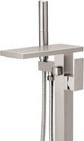 Hoimpro Floor Mount Bathtub Faucet Freestanding Waterfall Tub Filler, Brushed by Hoimpro
