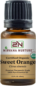 Sweet Orange Essential Oil USDA Certified Organic 100% Pure Premium Therapeutic by NirvanaNurture
