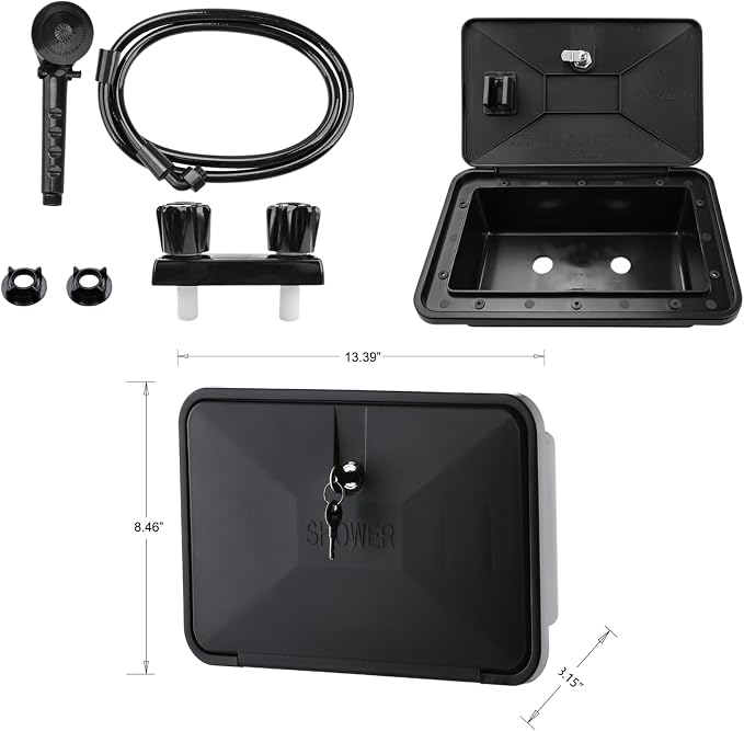 RV Exterior Shower Box Outdoor Camper Trailer Shower Kit - Image 3