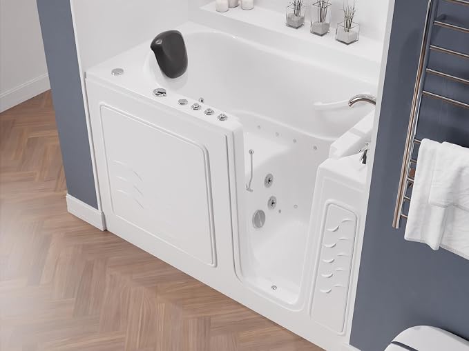ANZZI Walk-in Tub 30" x 60" Whirlpool & Air Massage Acrylic Right Drain Quick - Image 2