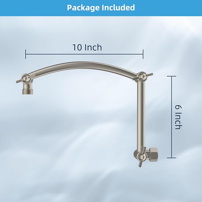 Hibbent All Metal cUPC Certified Rain Shower Head, Brass Adjustable Shower Arm - Image 6