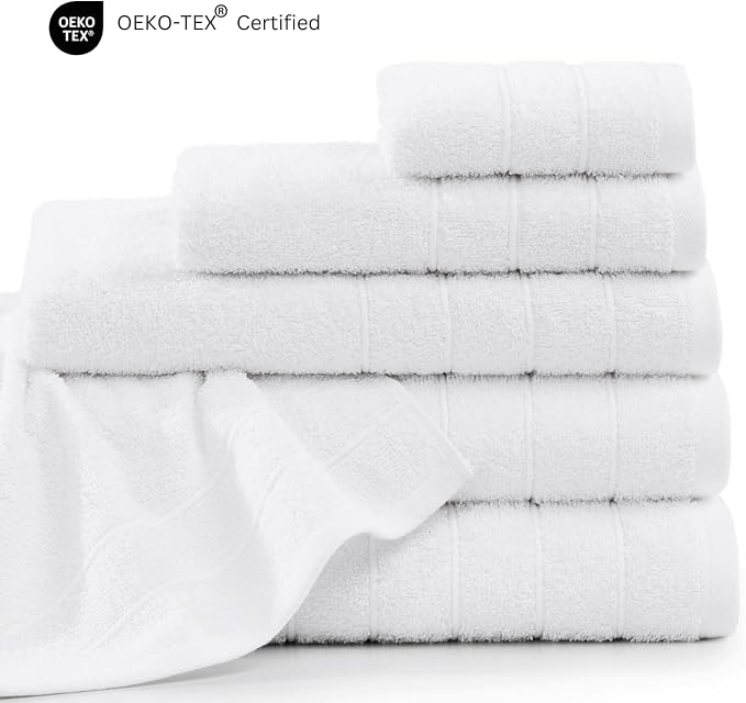 Casa Platino 24 Piece Cotton Towel Set – Ring Spun, Soft & Absorbent Towels - Image 3