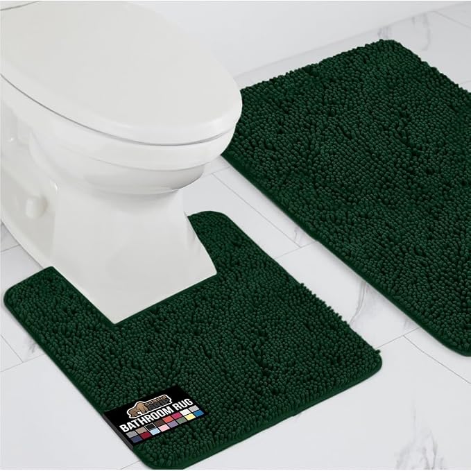 GORILLA GRIP Bathroom Rug Sets, Soft Chenille 2 Piece Area Rugs Set, Toilet by GorillaGrip