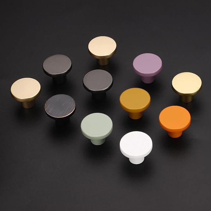 Ravinte 5 Pack Cabinet Knobs White Kitchen Cabinet Knobs Round Dresser Drawer - Image 7