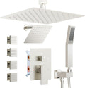 Shower Systems with 4 Body Spray Jets, STARBATH 4 Way 12+6" Rainfall Shower by STARBATH