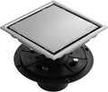 Hidden Brushed Square Shower Floor Drain, 304 Stainless Steel, by Unknown