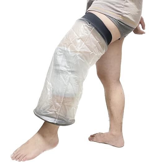 Knee Cast Shower Cover, Adult Knee Post Surgery Shower Sleeve, Waterproof Leg - Image 7