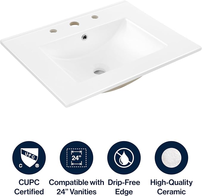 JONATHAN Y SNK1001A Ancillary 3-Hole 24 in. W x 18.25 in. D Classic - Image 5