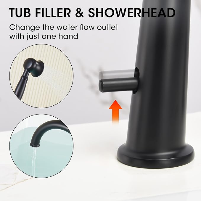 Roman Tub Faucet Set with Hand Shower, KRUZOO Bathtub Faucet Set Trim Kit with - Image 6