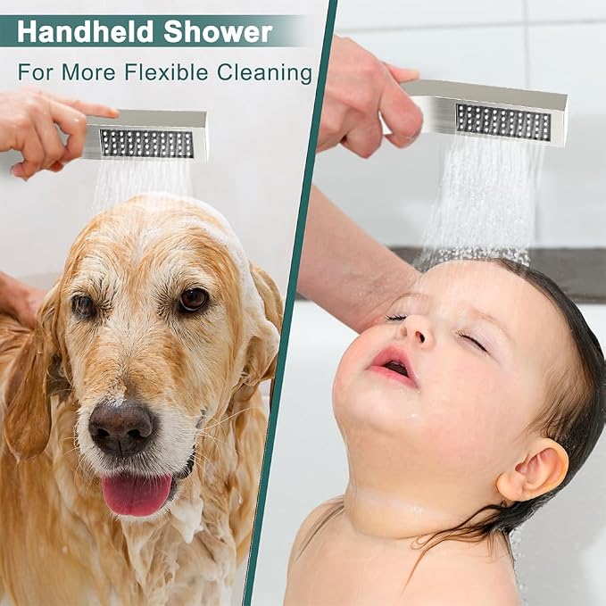 Shower Faucet Set Brushed Nickel Shower System, Starbath 10 Inch Rain Shower - Image 5