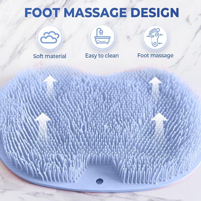 Shower Foot Scrubber Mat with Non-Slip Suction Cups, Non Slip Bathtub and - Image 3