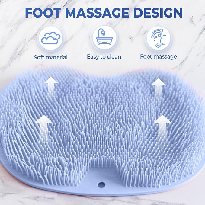 Shower Foot Scrubber Mat with Non-Slip Suction Cups, Non Slip Bathtub and - Image 3