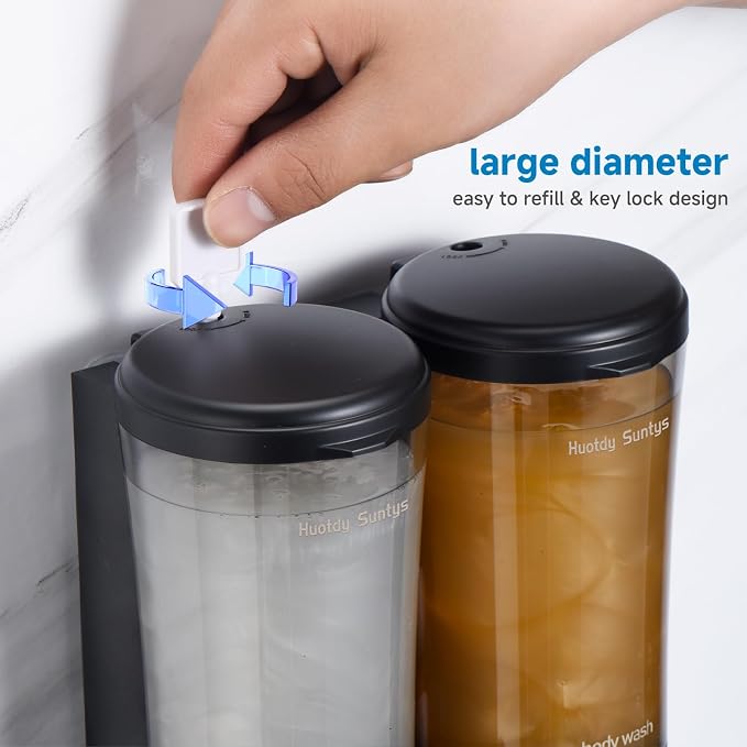 Shampoo and Conditioner Dispenser No Drill Shower Soap Dispenser Wall Mounted - Image 4