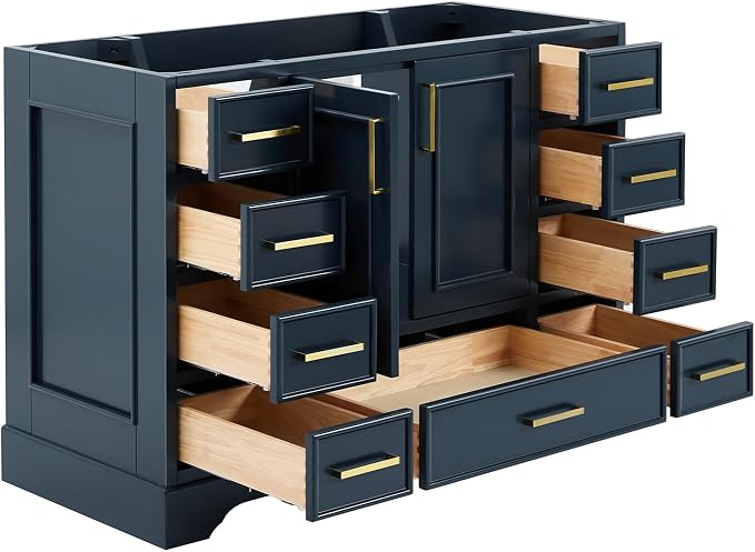 ARIEL Stafford 48" Midnight Blue Bathroom Vanity Base Cabinet, Single Sink - Image 5