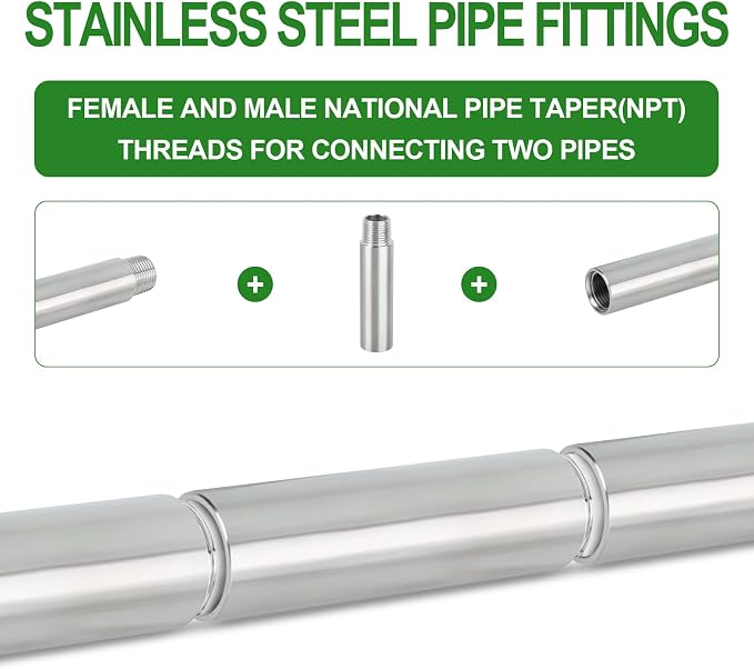 TAISHER 4PCS Stainless Steel Pipe Fittings, 1/4" NPT Male x 1/4" NPT Female - Image 5