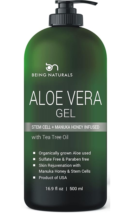 Aloe vera Gel - from 100% Pure Organic Aloe Infused by Being+Naturals