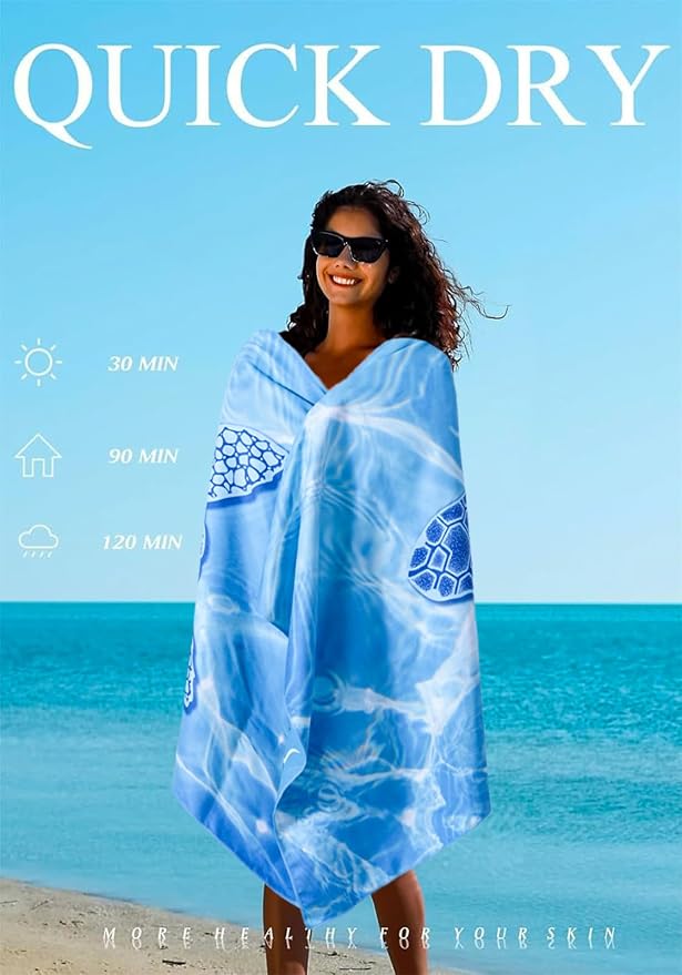 4 Pack Microfiber Lightweight Thin Beach Towel Sand Free Quick Dry Super - Image 6