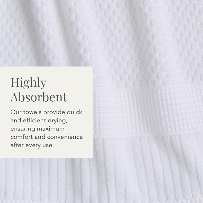 NY Loft 100% Cotton Bath Towel Set of 4 | White Towels | Oeko-TEX® Standard 100 - Image 5
