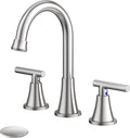 Bathroom Faucets for Sink 3 Hole, Hurran Brushed Nickel Bathroom Sink Faucet by Hurran