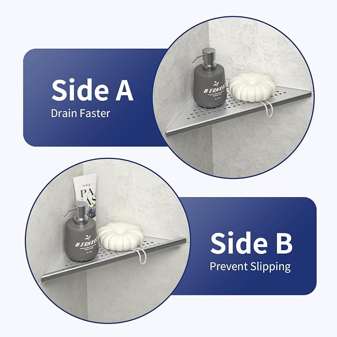 Corner Shower Shelf 2 Pack, 304 Stainless Steel Grout in Shelves - Image 5