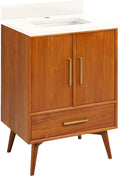 Signature Hardware 953363-24-RUMB-1 Novak 24" Freestanding Teak Single Basin by SignatureHardware