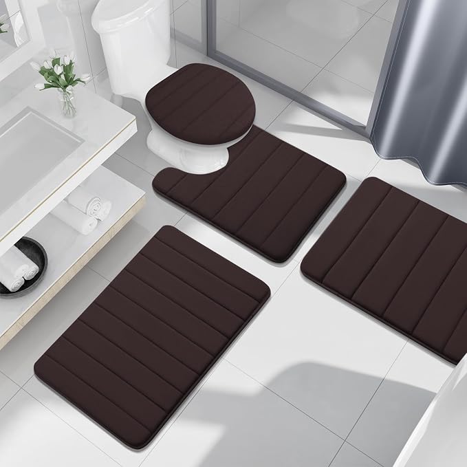 Buganda Memory Foam U-Shaped Contour Toilet Rugs, Non Slip Absorbent, Thick - Image 7