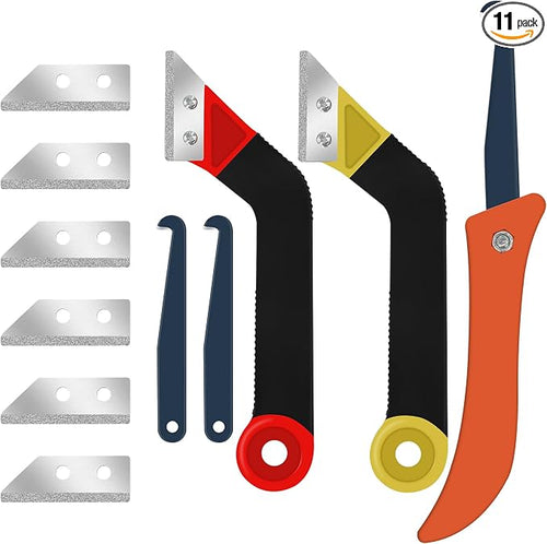 11Pcs Grout Removal Tool Kit 2 Tile Grout Saws by yeloumiss