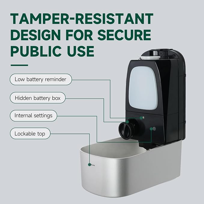 Commercial Automatic Soap Dispenser Large 34oz/1000ml Capacity Wall-Mounted - Image 3