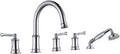 Roman Tub Faucet with Hand Shower, Antique Tub Shower Faucet Set with Valve by HANGORO