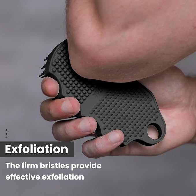 Silicone Body Scrubber Silver-Infused Dual-Sided 3-in-1 - Image 4