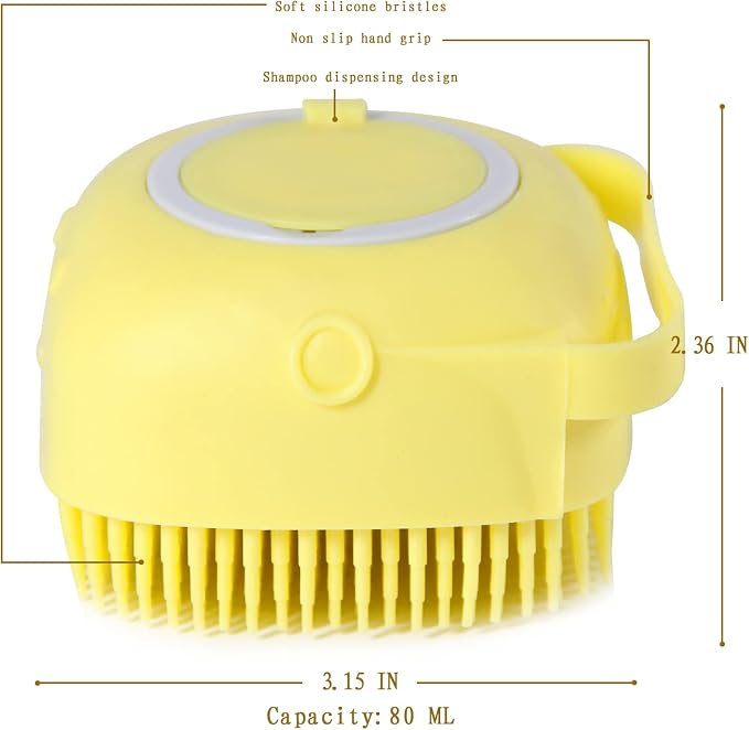 Pet Bath Brush Dog Baths Brush Shampoo Dispenser Soft Silicone Dog Bathing - Image 7