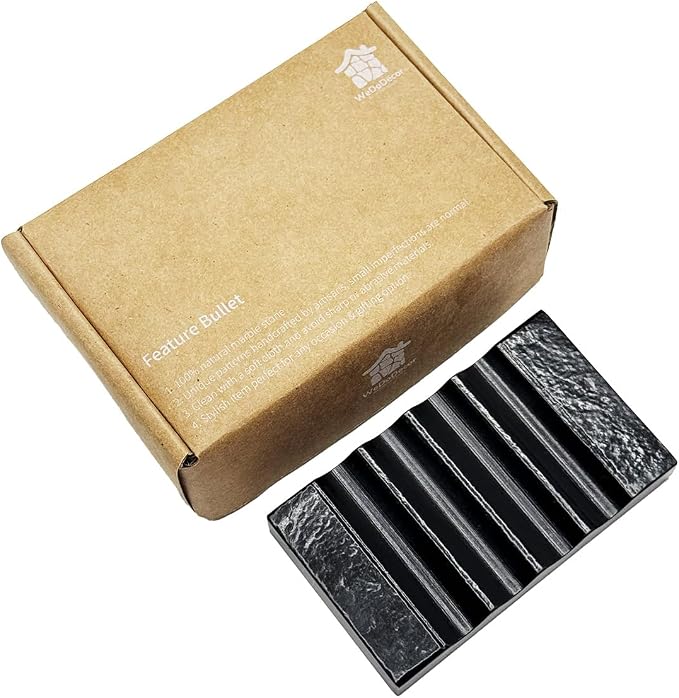 Real Matte Black Marble Soap Dish - Image 6