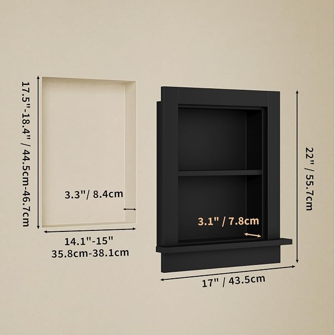 Wood Recessed Wall Niche, Wooden Medicine Cabinet - Image 3