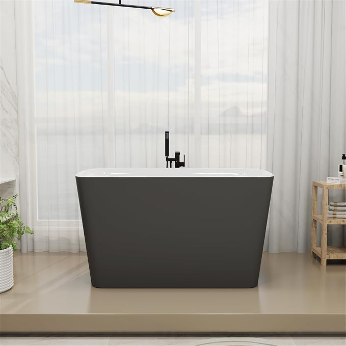 47" Lucite Acrylic Freestanding Bathtub，Square Shape Janpanese Soaking Tub - Image 2