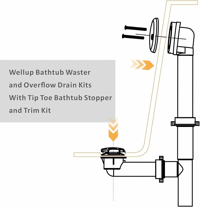 Brushed 1-1/2" Tubular Bath Drain Kit - Image 4