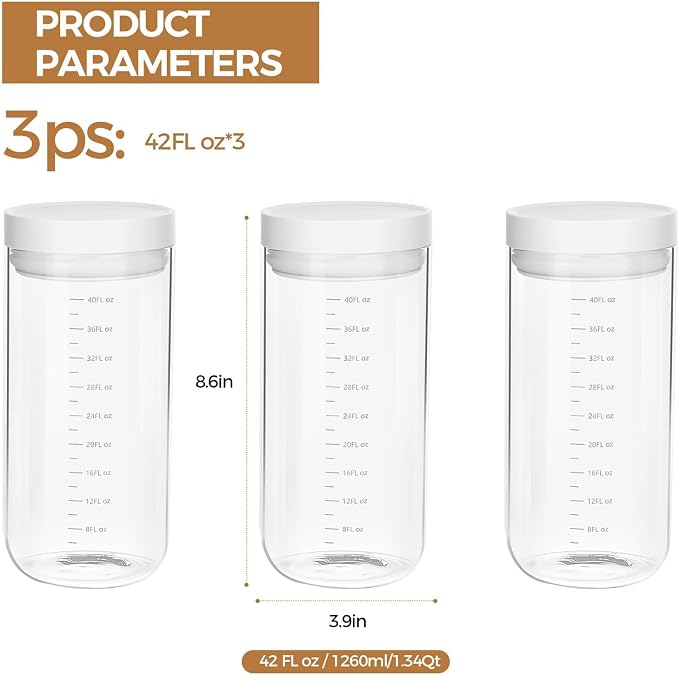 Danbark Set of 3 42oz Airtight Glass Storage Canisters - Image 2