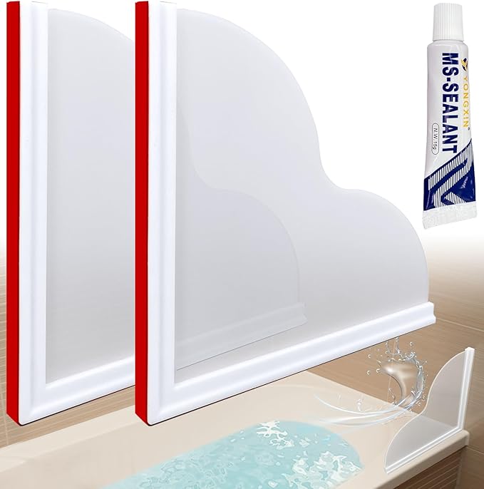 Shower Corner Water Guard, Large Size Tub Shower Water Guard, Shower Splash by KOMOHOM