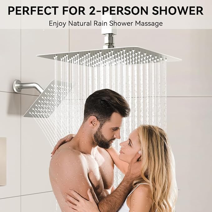 Shower Faucets Sets Brushed Nickel Shower System, Can Use All at Once, - Image 3