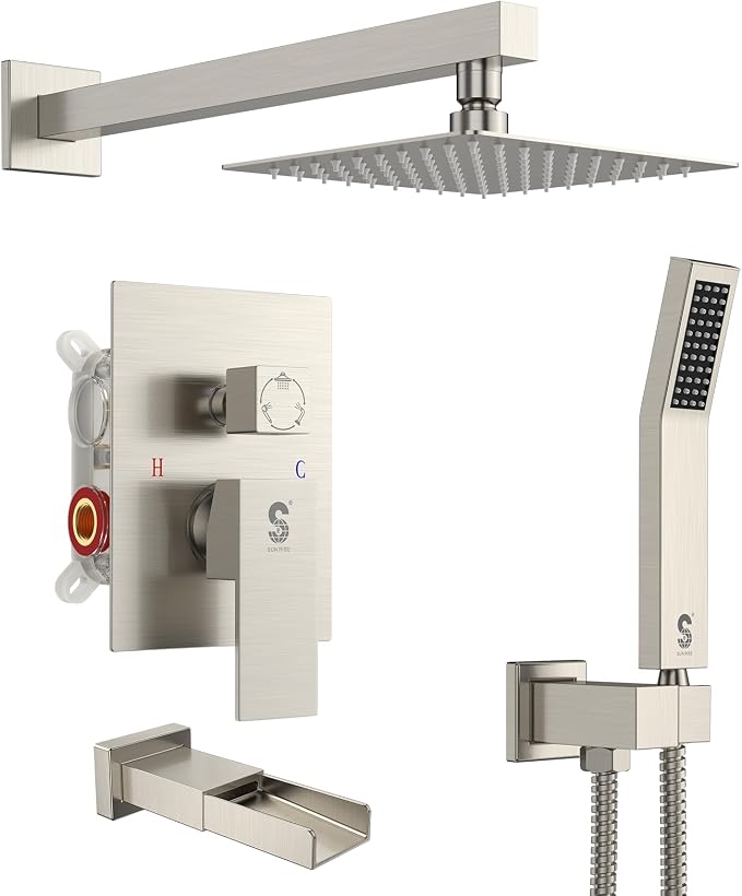 SR SUN RISE 8 Inches All Metal Square Shower System by SRSUNRISE