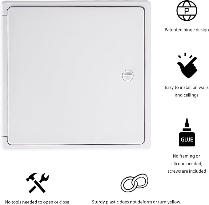 Access Panel 6x6 with Door Plastic White - Image 4