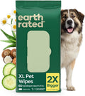 Earth Rated XL Pet Wipes for Dogs & Cats, 3-in-1 Unscented Hypoallergenic by EarthRated